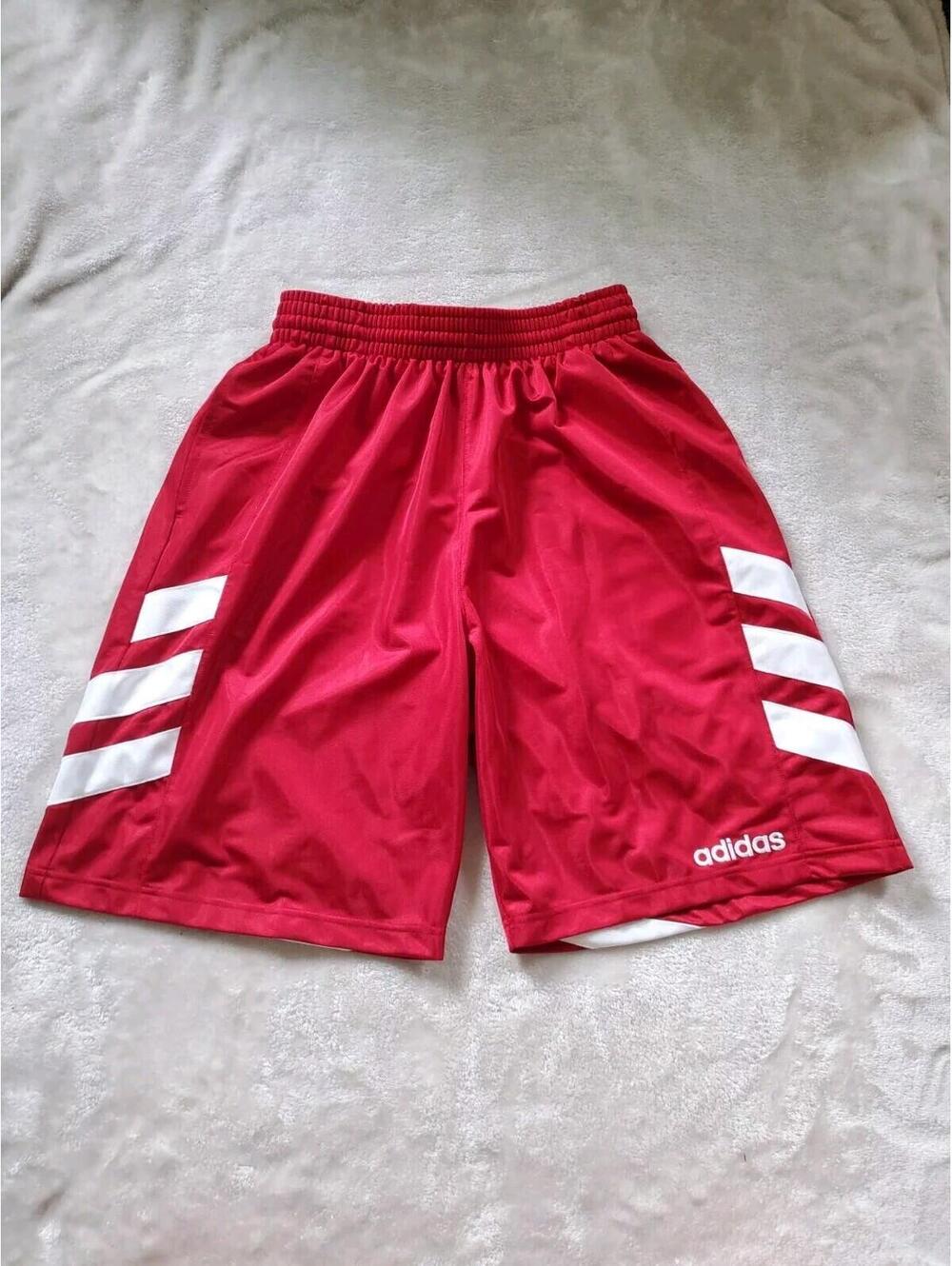 Adidas Basketball Shorts 3 Stripe Medium Red Activewear